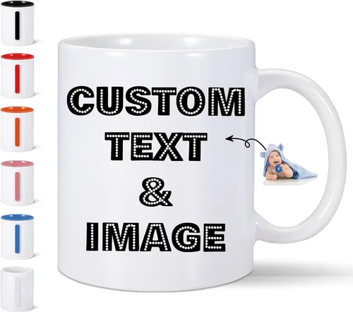 Taza de café personalizada, taza personalizada con texto fotográfico y logotipo, regalo personalizado para cumpleaños, aniversario, Navidad, tazas