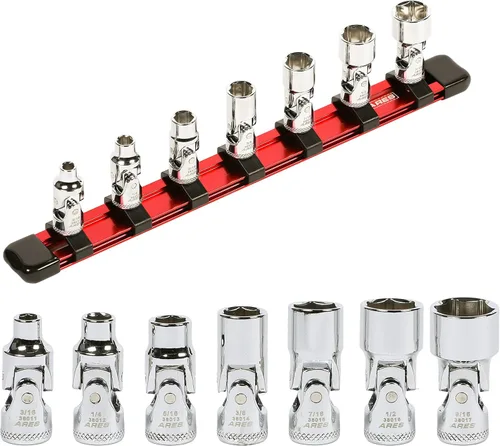 Miniatura 7 de ARES 39014 - Juego de dados flexibles universales SAE de 7 piezas con impulsor de 1/4 de pulgada - Dados de 6 puntos de 3/16 de pulgada a 9/16