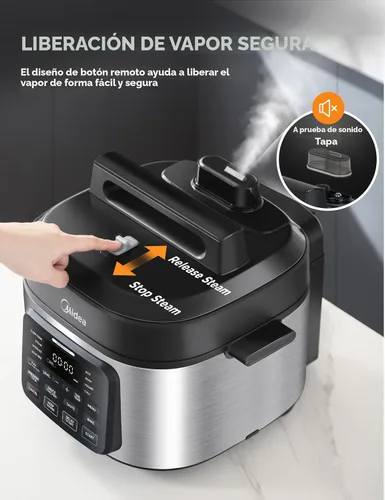 Miniatura 6 de Midea Olla a presión eléctrica 12 en 1, 6 cuartos de galón, 12 preajustes, olla de cocción lenta programable multifuncional, olla arrocera