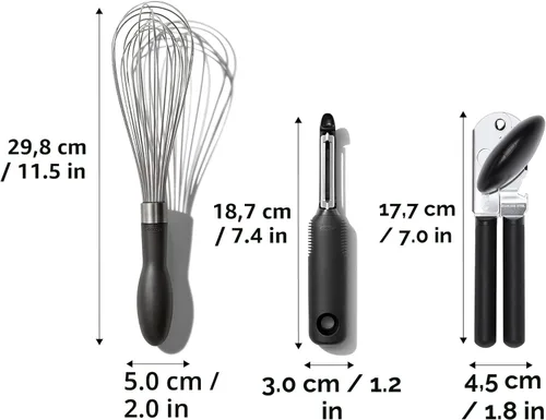 Miniatura 2 de OXO Good Grips - Juego de utensilios de cocina esenciales de acero inoxidable de 3 piezas