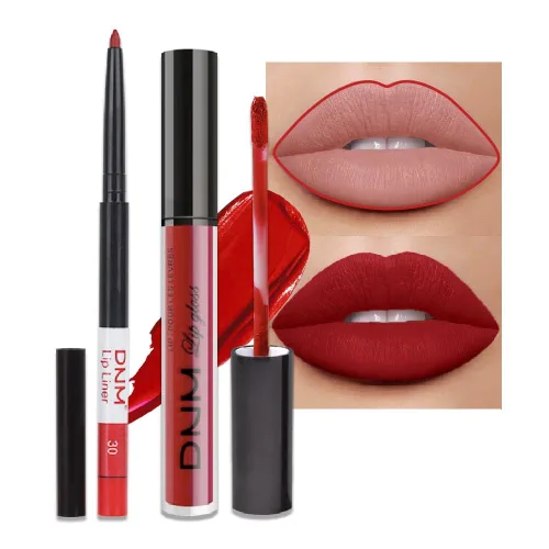 Miniatura 67 de evpct 2 Piezas Lápiz Labial Líquido Verde Esmeralda con Brillo Glitter, Brillo Labial Tinte y Delineador de Labios Retráctil, Set de Maquillaje