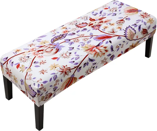 Miniatura 31 de Fuloon - Funda elástica de jacquard para banco de comedor, antipolvo, desmontable, funda para banco lavable, protector de cojín de asiento para Beige