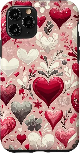 Miniatura 28 de Funda romántica para iPhone 11 Pro Max con corazones encantadores para el día de San Valentín
