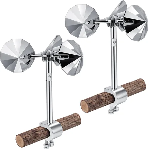 Miniatura 9 de 1 paquete de disuasión reflectante de pájaros giratorios, repelente de pájaros de aluminio alimentado por viento, dispositivos disuasorios