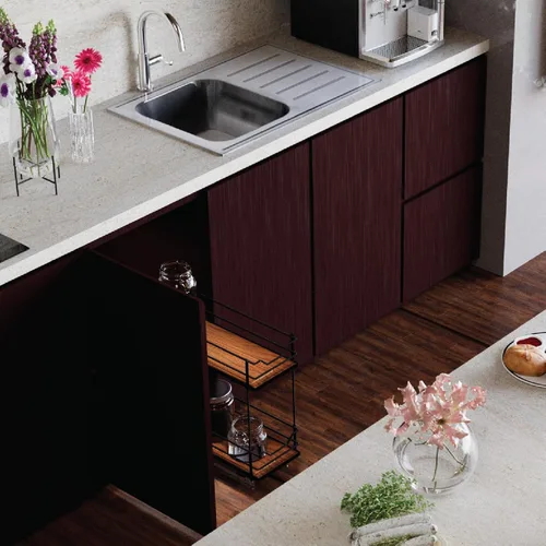Miniatura 8 de Home Zone Living Organizador de armario de cocina extraíble con 2 niveles de almacenamiento para un fácil acceso, 7.5 pulgadas de ancho x 20 Negro