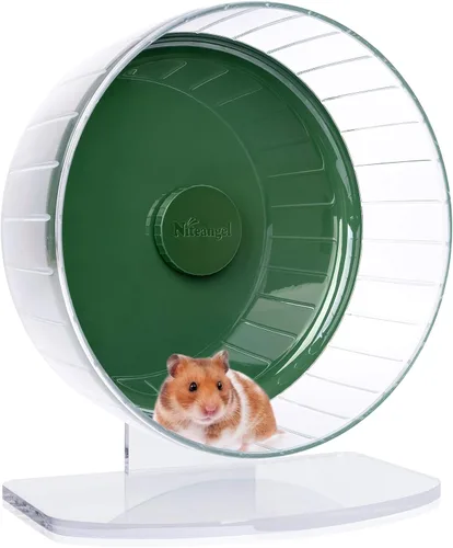 Miniatura 24 de Niteangel - Ruedas de ejercicio supersilenciosas para hámster, con soporte ajustable, para ratones, jerbos u otros animales pequeños