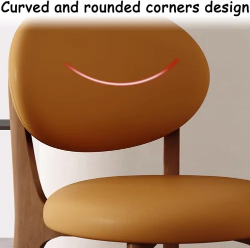 Miniatura 7 de YVYKFZD Juego de sillas de comedor, sillas de cocina de madera maciza, silla de comedor de granja con respaldo curvo, silla tapizada de cuero