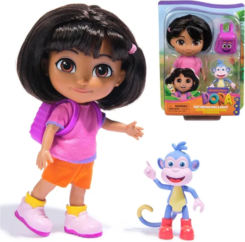 Dora, Best Friends DORA & Boots Set, muñeca de 6 pulgadas con ropa, mochila y botas figura de juguete, juguetes para niños para niñas y niños a