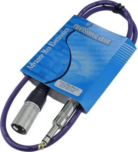 Miniatura 17 de Cable Patch de Audio Pro XLR macho TRS de 1/4 pulgadas a 3 pines equilibrado y blindado (3 pies de largo, azul)
