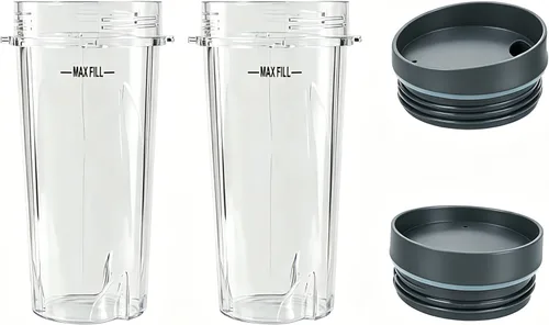 Miniatura 7 de Vasos de licuadora aptos para Ninja, piezas de repuesto de vasos de 16 onzas con tapas, accesorios de licuadora compatibles con Nutri Ninja Auto IQ
