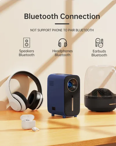 Miniatura 3 de Mini proyector de película Bluetooth portátil: HISION 1080P 4K Proyector de TV para el hogar al aire libre 8500L HD video LED proyectores
