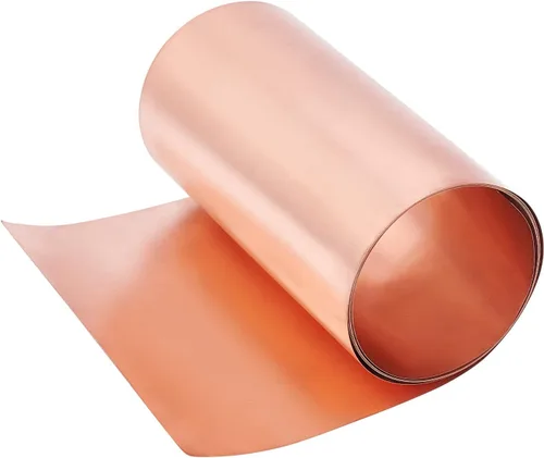 OLYCRAFT Rollo de cobre de calibre 35 de alta pureza de cobre puro de 39 x 4 pulgadas, a prueba de clima, lámina de latón cobreada, color salmón,