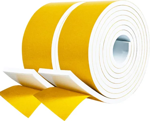 Miniatura 9 de fowong Burlete para puerta, color blanco, 1/2 pulgadas x 1/4 pulgadas, tira adhesiva de sellado de puerta para marco de ventana, rollo de cinta