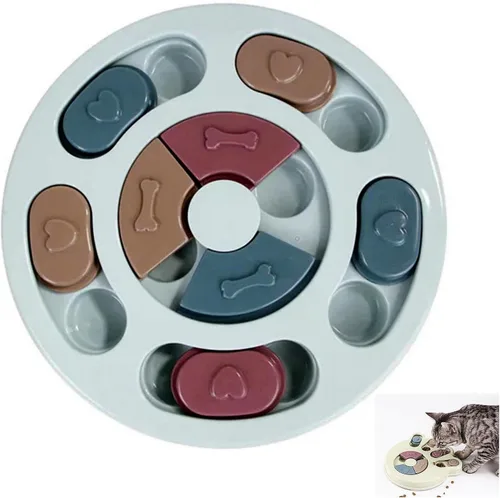 Rompecabezas interactivo antiasfixia para alimentación lenta para mascotas, juguetes de rompecabezas para perros y gatos, juguetes de estimulación