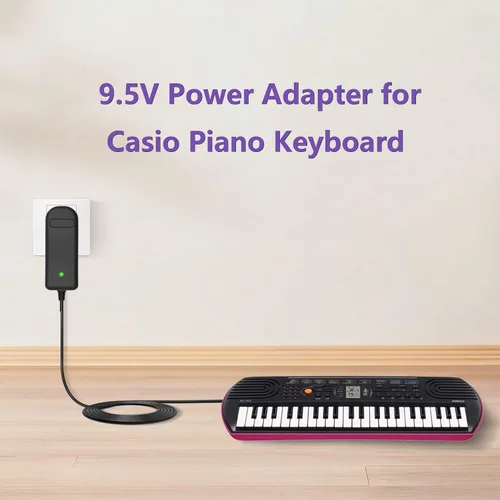 Miniatura 4 de Cargador de fuente de alimentación de 9.5 V para Casio ADE95100LU Casio Piano Keyboard SA76 SA77 SA46 CTK-2080 CTK-2550 CTK-3200 Reemplazo