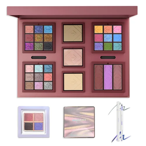 Miniatura 38 de CHARMACY Sombra de ojos multicromática con purpurina, sombra de ojos brillante con pigmentación intensa, sombra de ojos con acabado duocromático