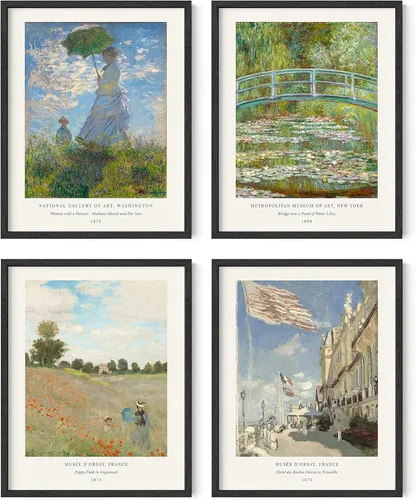 Miniatura 14 de HAUS AND HUES Claude Monet - Obras de arte finas, lirios de agua, póster de Claude Monet Monet, impresiones artísticas famosas, pinturas famosas