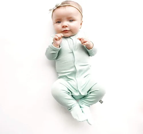 Miniatura 2 de KYTE BABY Pies de rayón de bambú suave, cierre a presión, 0-24 meses, colores sólidos