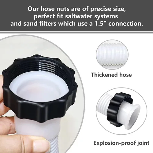 Miniatura 2 de Manguera de bomba de filtro de arena de piscina de 16 pulgadas compatible con bombas de filtro de arena de piscina Intex y sistemas de agua salada