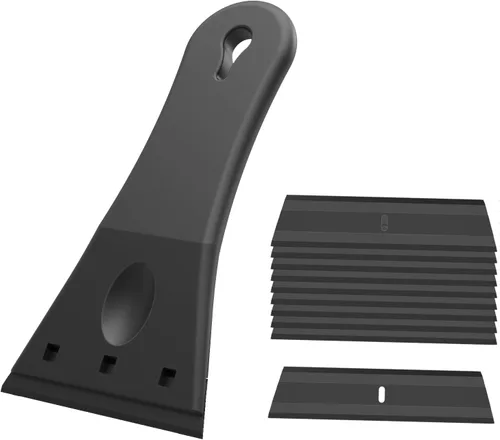 EHDIS Herramienta raspadora de plástico con 10 cuchillas de afeitar de plástico de 3 pulgadas para removedor de adhesivo, etiquetas, calcomanías,