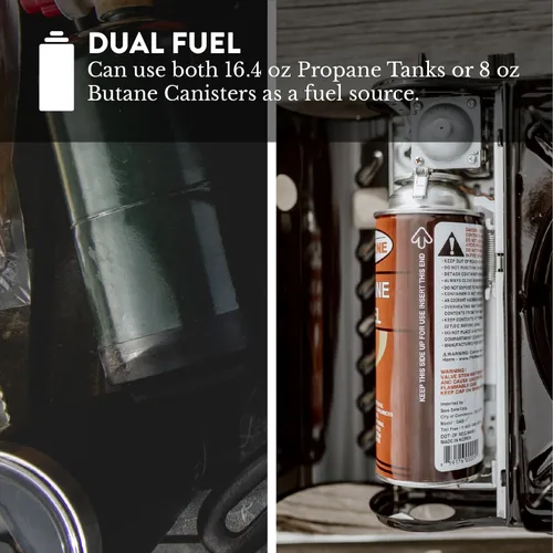Miniatura 4 de GasOne - Estufa de propano o butano de 15,000 BTU Estufa de combustible dual Estufa de camping portátil - Patentada - con estuche de transporte