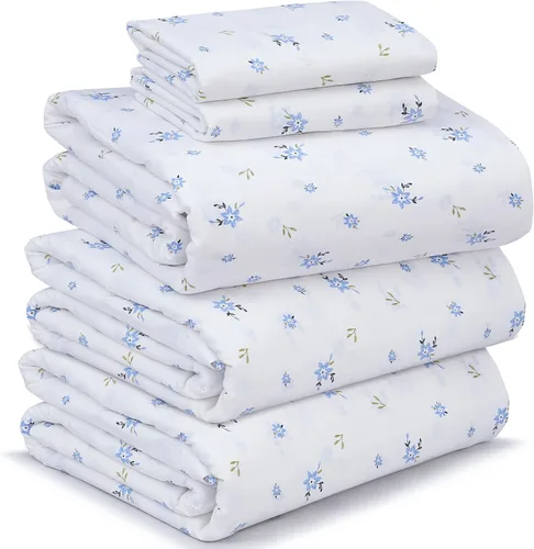 Miniatura 31 de RUVANTI Juego de sábanas divididas tamaño King de 100 % algodón para cama ajustable, 5 piezas, ropa de cama de tejido de percal suave y Guisante