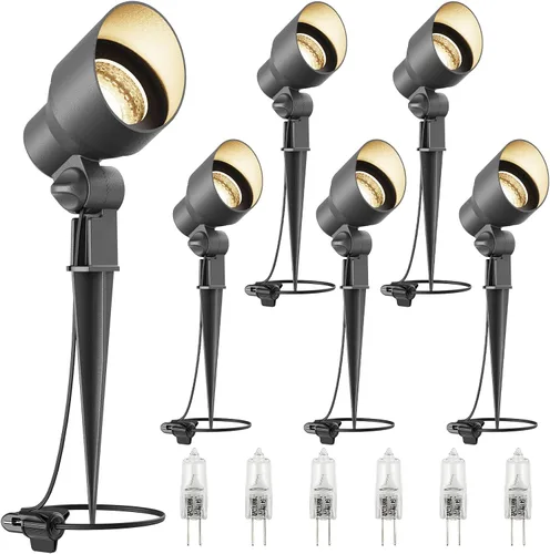 VENUS MANUFACTURING Paquete de 6 luces halógenas de bajo voltaje con conectores rápidos, focos halógenos G4 de 20 W, 145 LM, 2800 K, diseño de