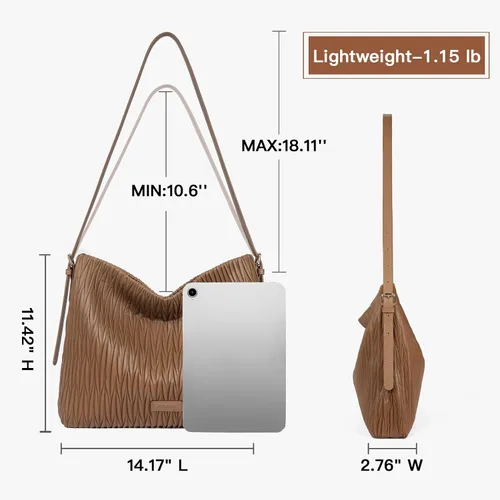 Miniatura 3 de Telena Bolsos Hobo de cuero para mujer, bolsos cruzados grandes para mujer, a la moda, con correa ajustable