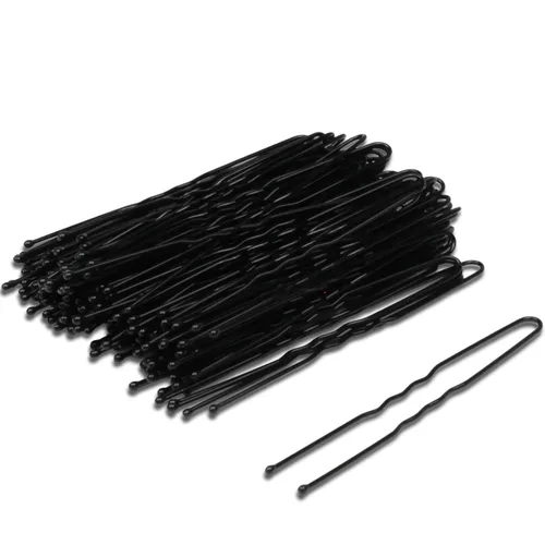 Paquete de 100 horquillas duraderas en forma de U para cabello grueso de mujer, alfileres clásicos negros para peinar, para moños