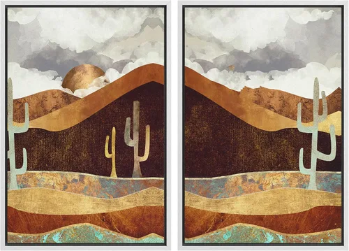 Miniatura 149 de SIGNWIN Lienzo enmarcado para pared, juego de arte sereno de paisaje de pantanos, ilustración rústica, arte moderno, minimalismo, decorativo