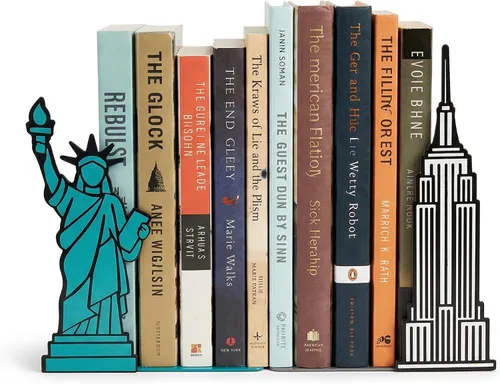 Miniatura 10 de Sujetalibros de árbol con silueta inspirada en la naturaleza, acero con revestimiento epoxi negro mate, par decorativo de soportes para libros