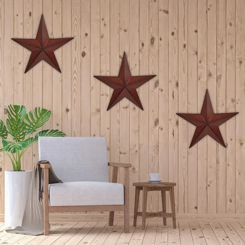 Miniatura 4 de JoyEvy Decoración de Pared de Estrella de Granero de Metal de 12" - Estrellas de Bandera Americana para Exterior o Interior de Casa - Estrella