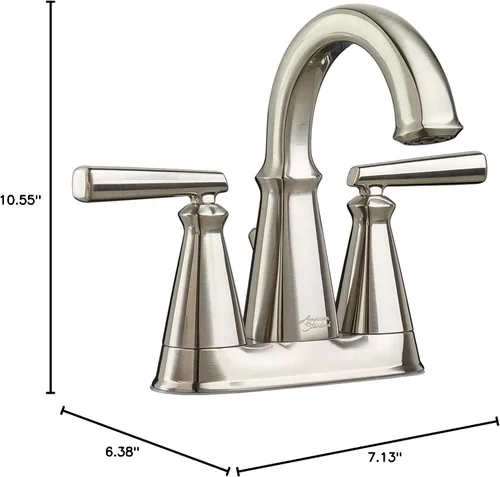 Miniatura 3 de American Standard 7018201.295 Edgemere Centerset - Grifo de baño, níquel cepillado