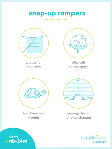 Miniatura 5 de Simple Joys by Carter's Baby 3-Pack Snap-up Rompers