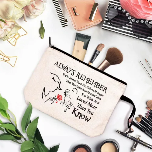 Miniatura 2 de Beauty Beast Story - Bolsa de cosméticos divertida para artículos de aseo de viaje, bolsa de almacenamiento con cremallera, bolsa de maquillaje