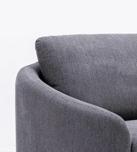 Miniatura 7 de Acme Muebles Yuina Sofá tapizado de tela y metal en gris y dorado