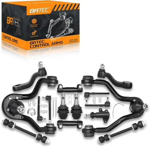 Miniatura 8 de Kit de suspensión delantera para Chevy para GMC C1500 C2500 C3500 Suburban 1993 1994 1995 1996 1997 1998 1999 2000 Brazos de control superior e