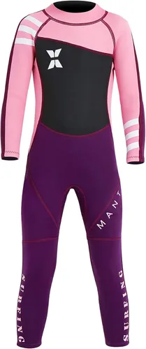 Miniatura 21 de DIVE & SAIL Traje de neopreno de 0.098 in para niños, manga larga, protección UV, traje de baño térmico