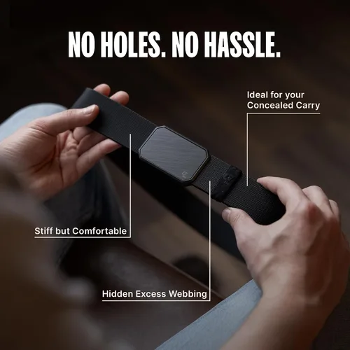 Miniatura 3 de Groove Life - Cinturón de nailon elástico para hombre con hebilla magnética de aluminio