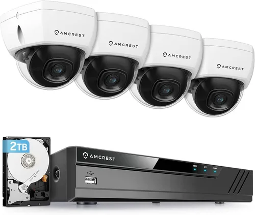 Amcrest Sistema de cámara de seguridad 4K 8CH con NVR 4K (8MP), (4) x 8 megapíxeles IP67 cámaras IP POE de metal resistente a la intemperie (3840 x