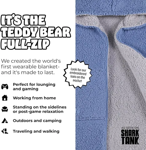 Miniatura 18 de THE COMFY Teddy Bear From Shark Tank Patented Zipper Oversized Sherpa Wearable Blanket Hoodie Gift for Women & Men
