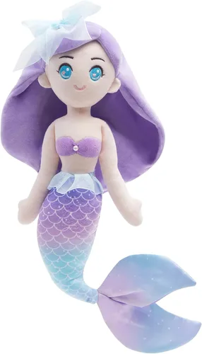 Miniatura 6 de Peluche de sirena azul, suave y linda muñeca de princesa de sirena, juguete de peluche, cumpleaños, día de San Valentín, decoración para niñas