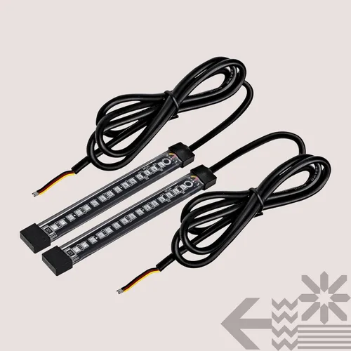 Miniatura 8 de Juego de 2 tiras de luz LED ámbar de 5.0 pulgadas [luces direccionales y de circulación] [IP68 resistente al agua] [15 LED] iluminación brillante