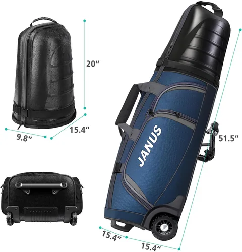 Miniatura 2 de JANUS Golf Travel Bag Hard Case with Foldable Support Legs, Hands-Free Golf Club Travel Bag with 360° Spinner Wheels, ABS Hard Shell, Foldable
