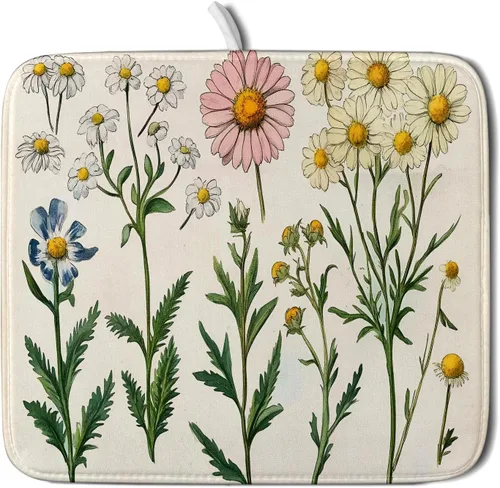 Miniatura 29 de Tapete de secado de platos de cabaña rústica, tapete escurridor de vida silvestre de oso del bosque, alce, 18 x 24 pulgadas, almohadilla escurridor