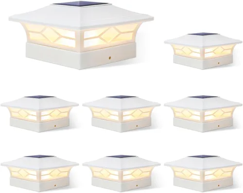 Miniatura 11 de Luces Solares para Tapas de Postes Exteriores Paquete de 4, Impermeables, Alimentadas por Energía Solar, Luces para Postes de Terraza y Valla