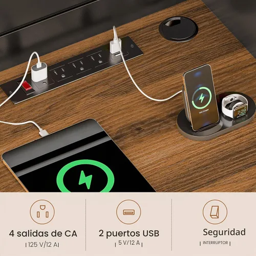 Miniatura 7 de SEDETA - Escritorio de 67 pulgadas en forma de L con gabinete, escritorios de oficina en casa con cajones y puertas correderas, escritorio esquinero