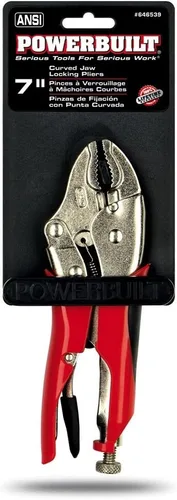 Miniatura 7 de Powerbuilt 646539 - Alicates curvados de bloqueo de mandíbula de 7 pulgadas, asas de agarre suave TPR de doble inyección, hechas de cromo de alta