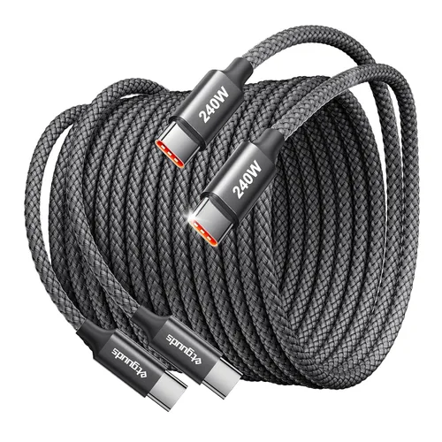 Miniatura 8 de etguuds Cable USB C a USB C de 240 W de 6 pies, paquete de 2, cable de carga tipo C de carga súper rápida para iPhone 17 16 15 Series, Samsung