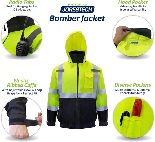 Miniatura 4 de Jorestech- Chaqueta impermeable de alta visibilidad ANSI/ISEA 107-2015 Clase 3, nivel 2. Amarillo